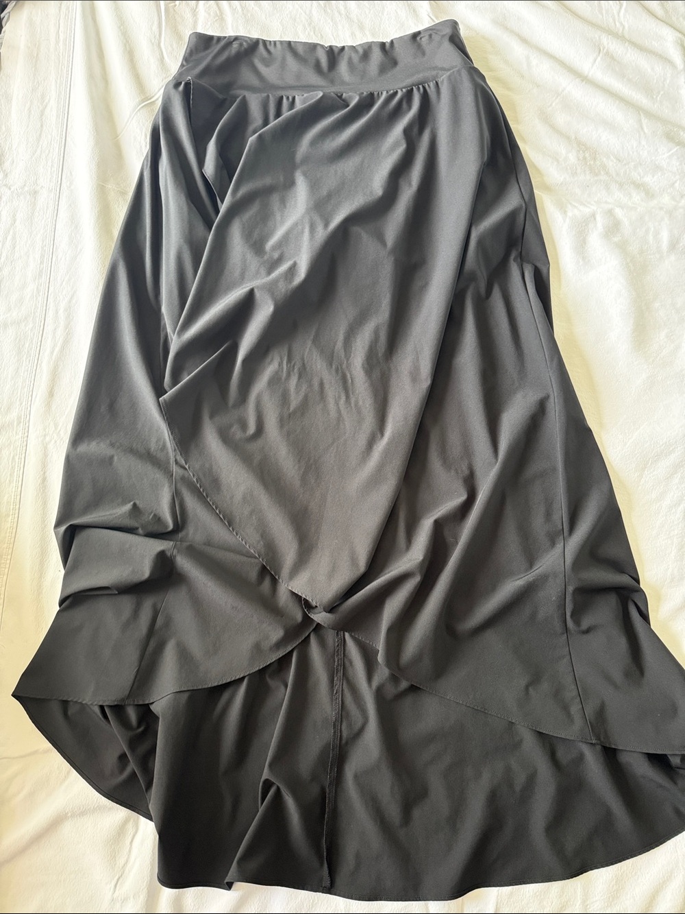 HALARA Black High-Low Draped Skirt